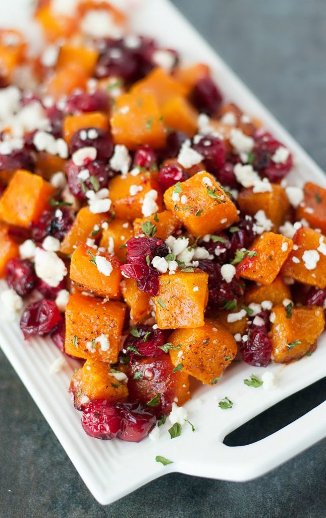 Peas and Crayons l Honey Roasted Butternut Squash Cranberries and Feta